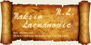 Maksim Lacmanović vizit kartica